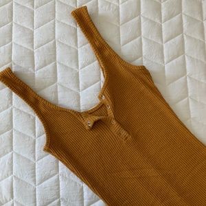 Mustard Colored Body Con Dress